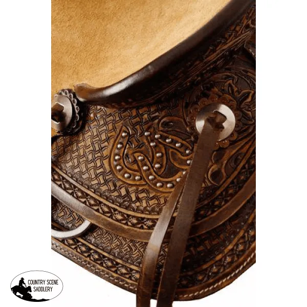 12" Double T Youth hard seat roper style saddle.