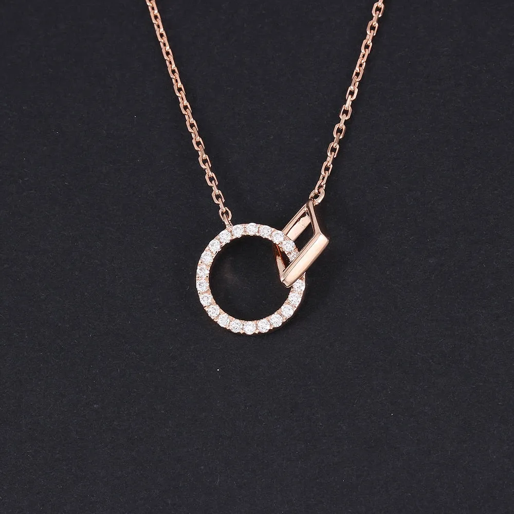 18k Rose Gold Interlocking Moissanite Necklace