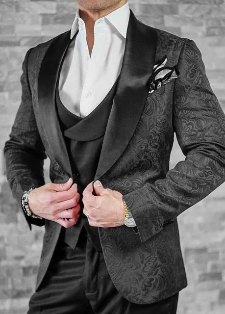 2023 italian Design Men Black Smoking Tuxedo Jacket suit