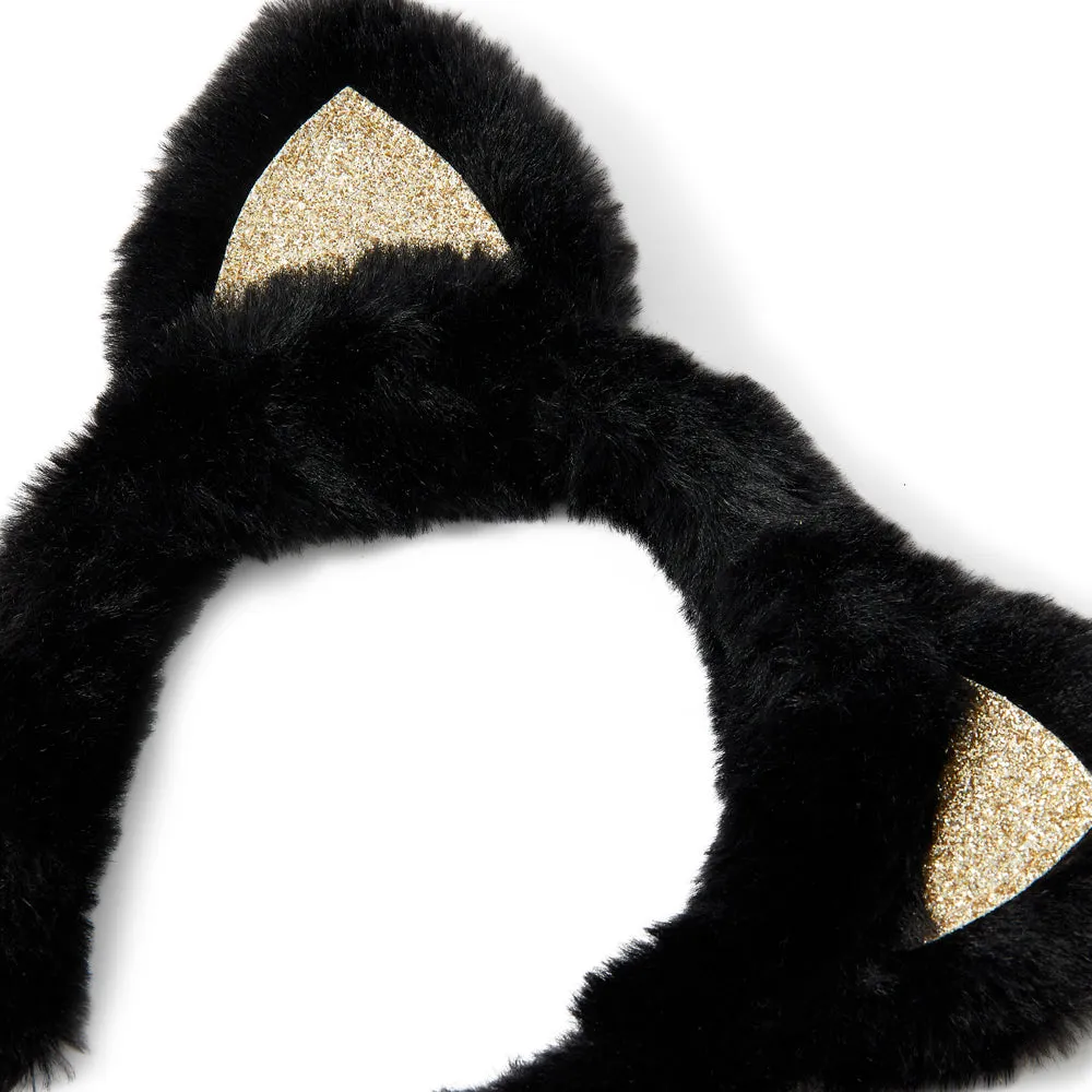 Accessorize London Girl's Black Halloween Cat Ears Band