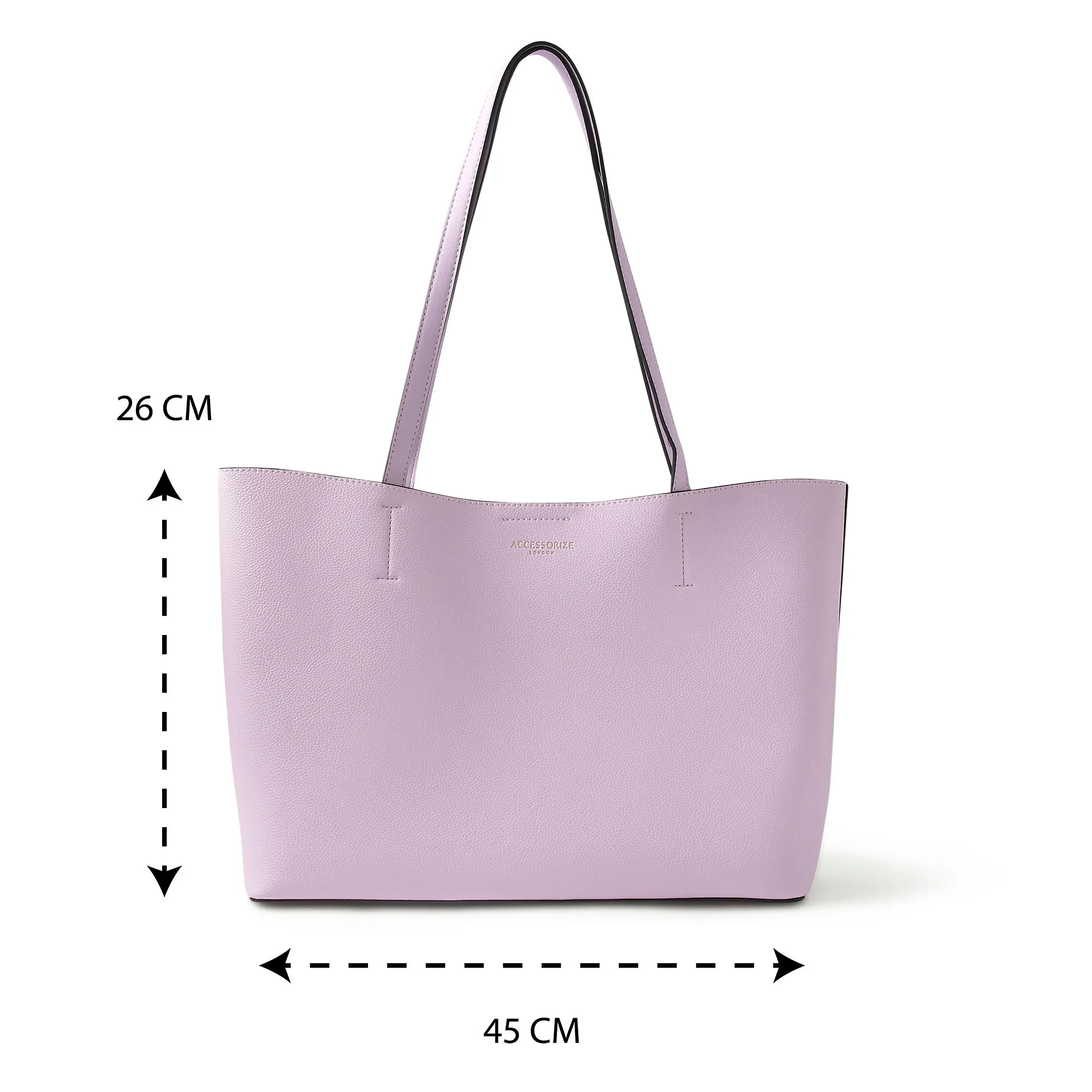 Accessorize London Women's Faux Leather Lilac Leo Tote Bag