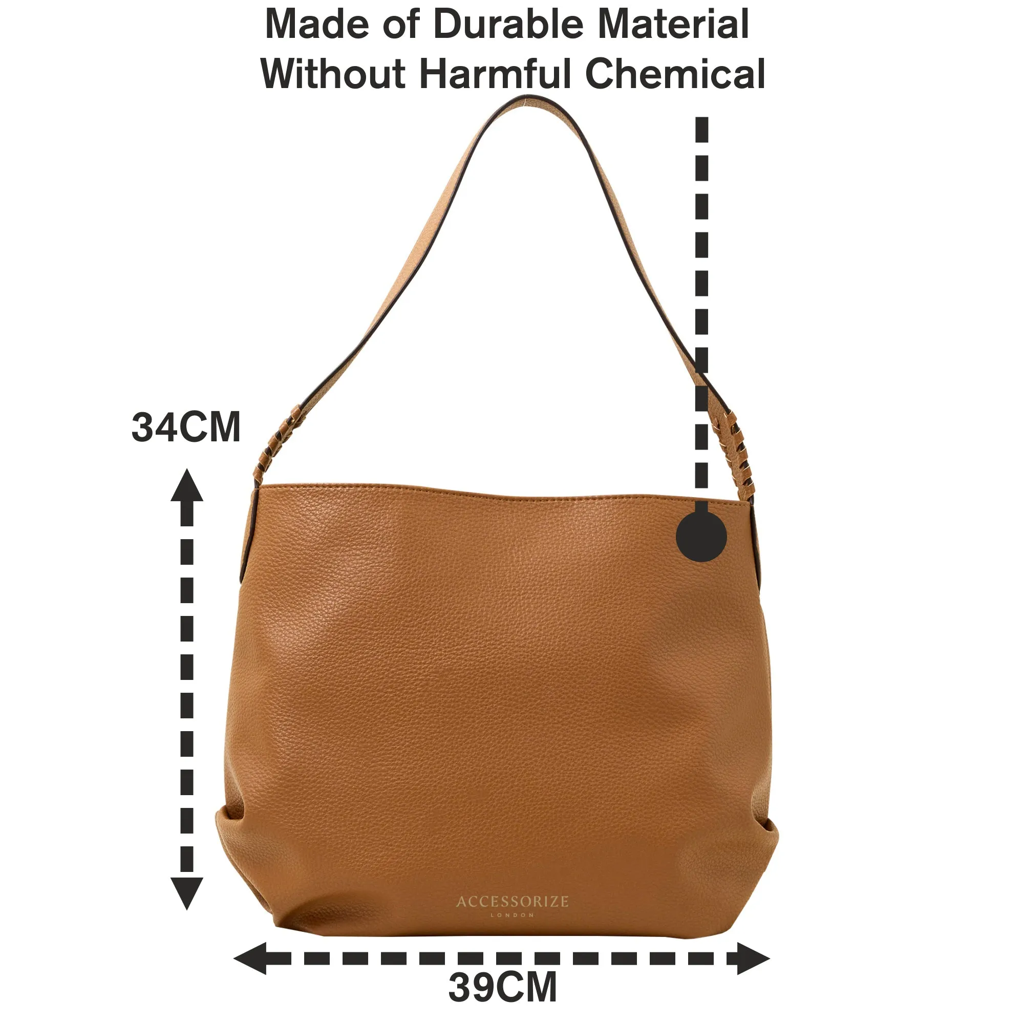 Accessorize London Women's Tan Slouch Shoulder Bag