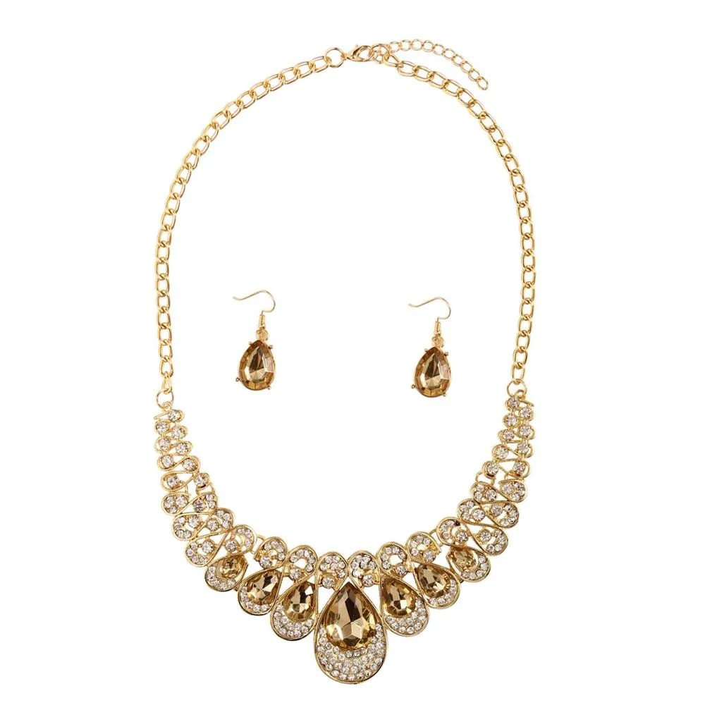 African female costume Jewelry set for women Gold Necklace earrings