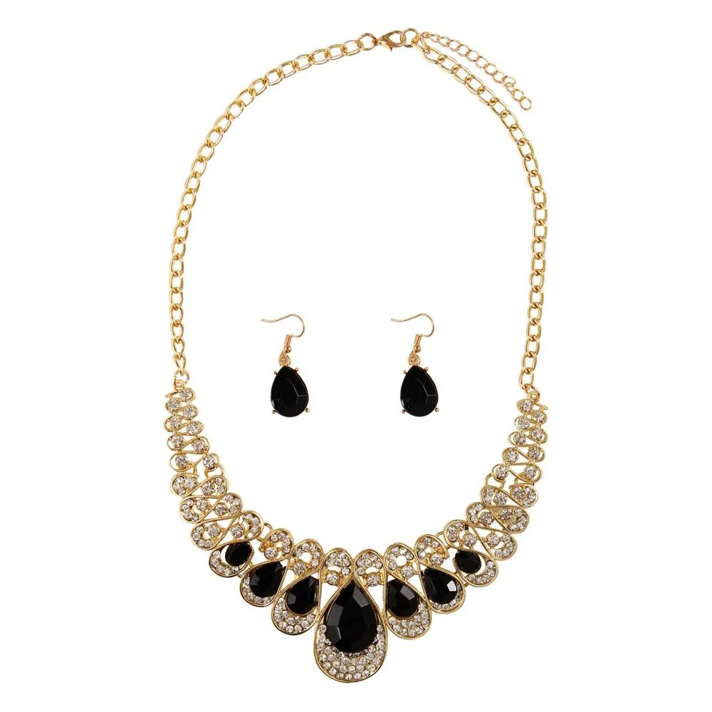 African female costume Jewelry set for women Gold Necklace earrings