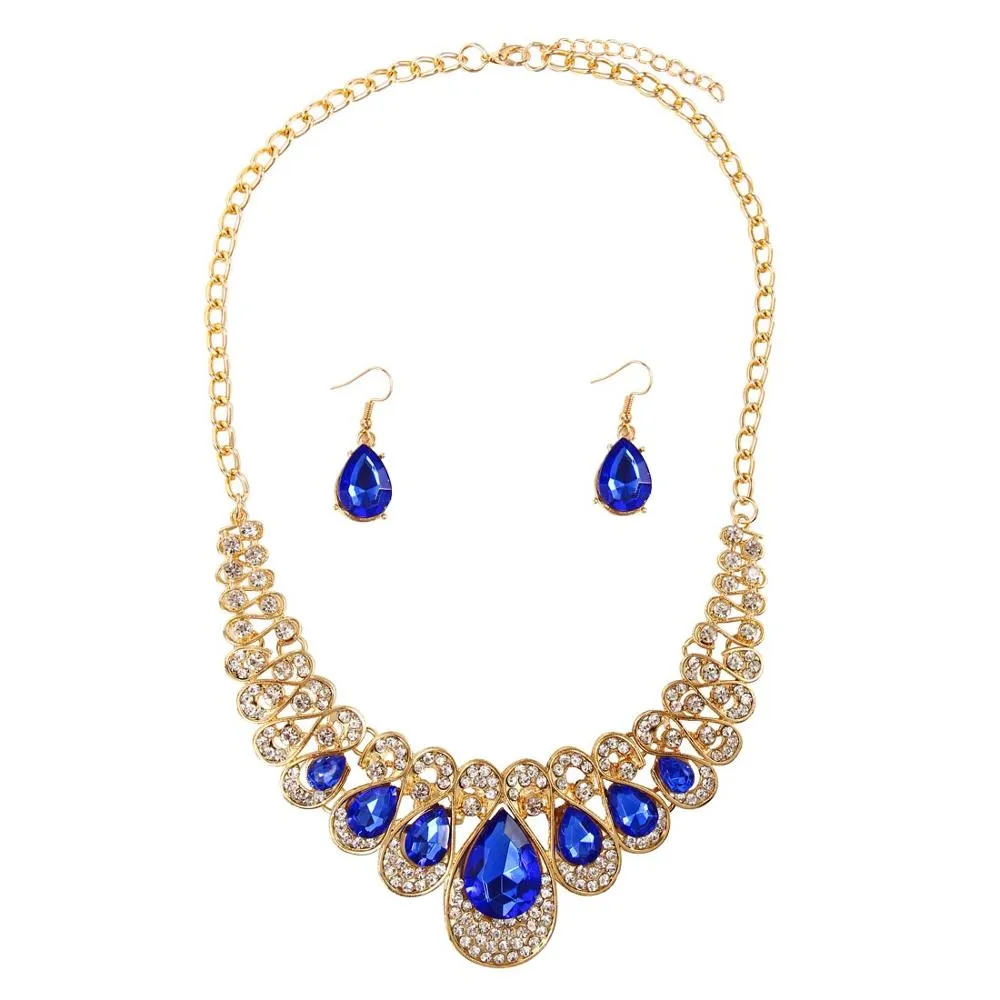 African female costume Jewelry set for women Gold Necklace earrings