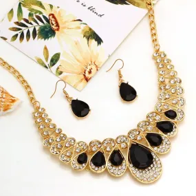 African female costume Jewelry set for women Gold Necklace earrings