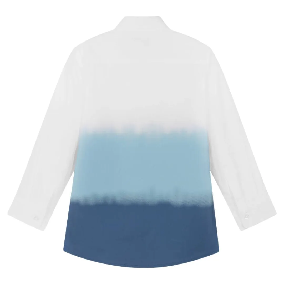 Aigner Shirt Ombre Blues White