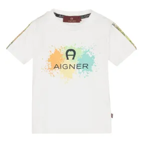 Aigner T-Shirt Splash Colour White