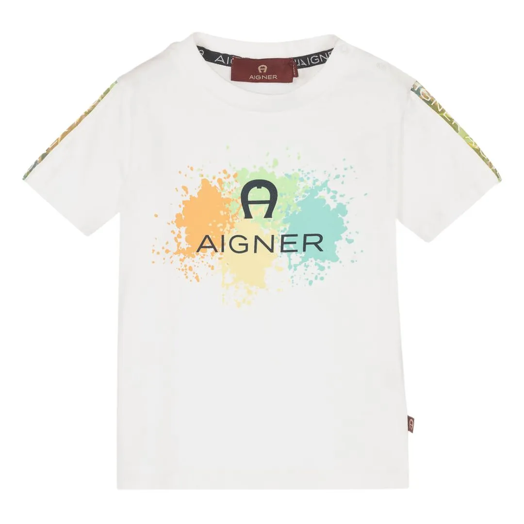 Aigner T-Shirt Splash Colour White