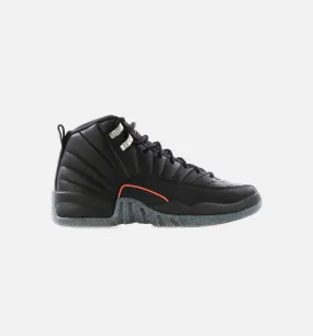 Air Jordan 12 Retro Utility Grade School Lifestyle Shoe - Black Limit One Per Customer