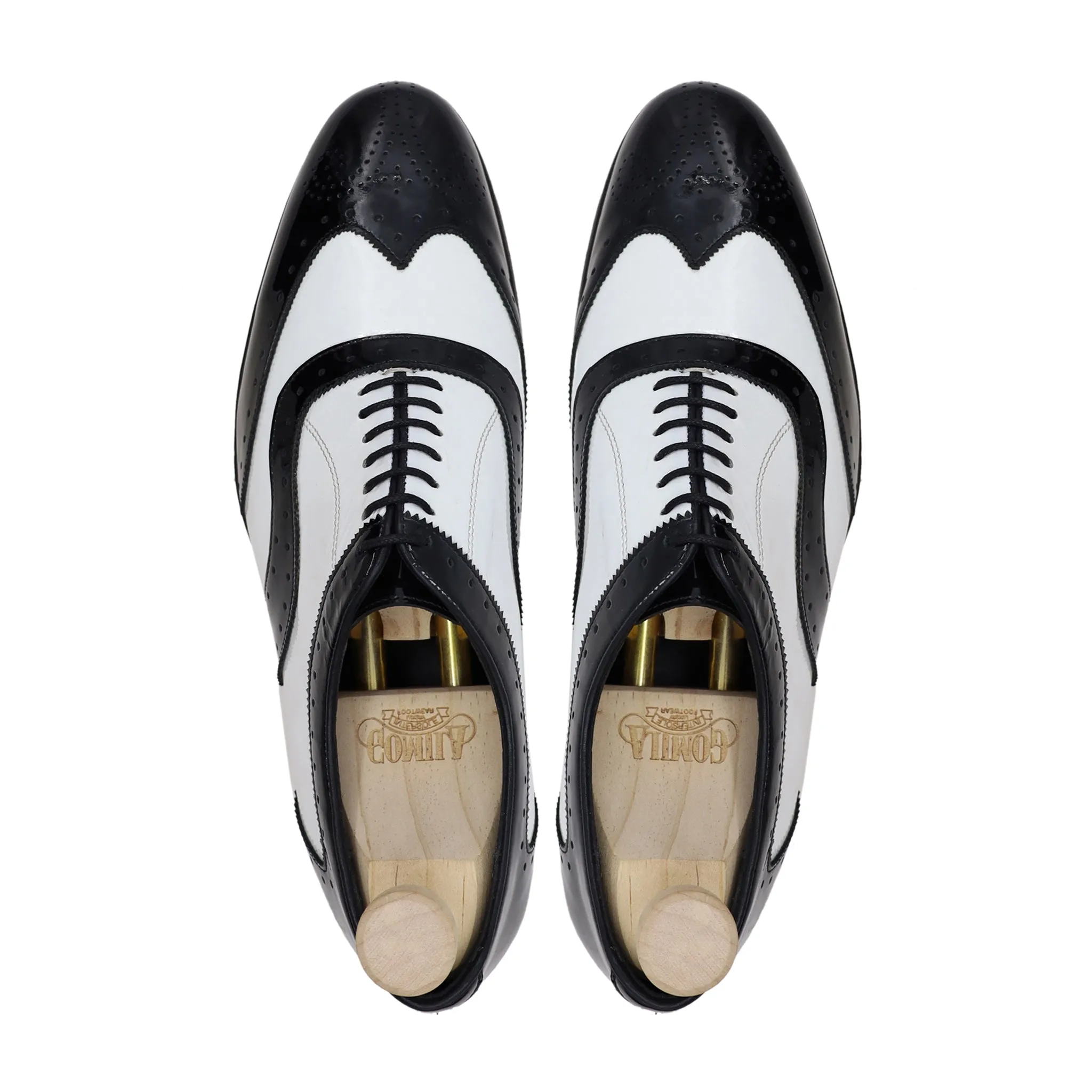 ALPHA - BLACK AND WHITE PATENT OXFORD