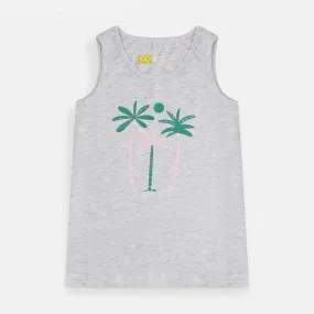 ANK Palm Trees Grey Sleeveless Shirt 7338