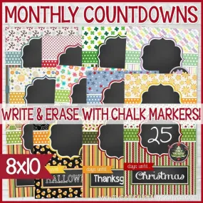 Annual Countdown Collection {Faux Chalkboard} PRINTABLE