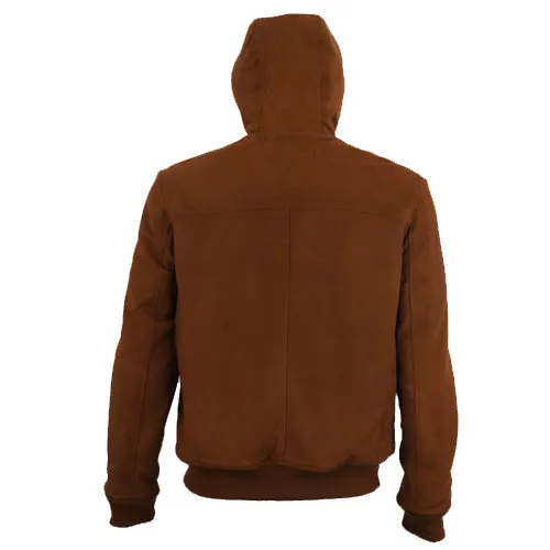 Axel Brown suede jacket with sherpa lining