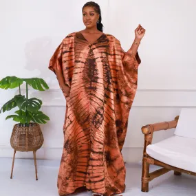 BACK IN STOCK - African Kampala Silk Drawstring Boubou Kaftan - Asha