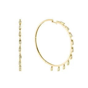 Baguette Dangle Hoops