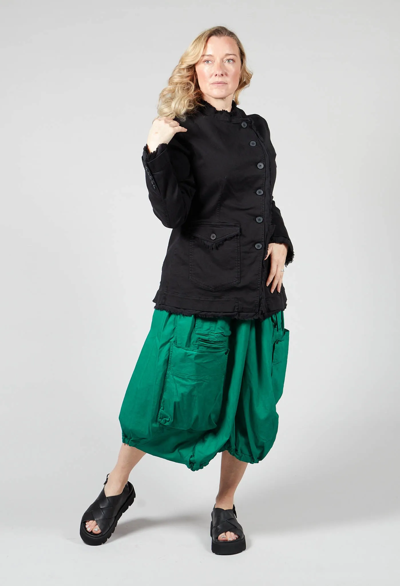 Balloon Style Skirt with Drawstring in Green