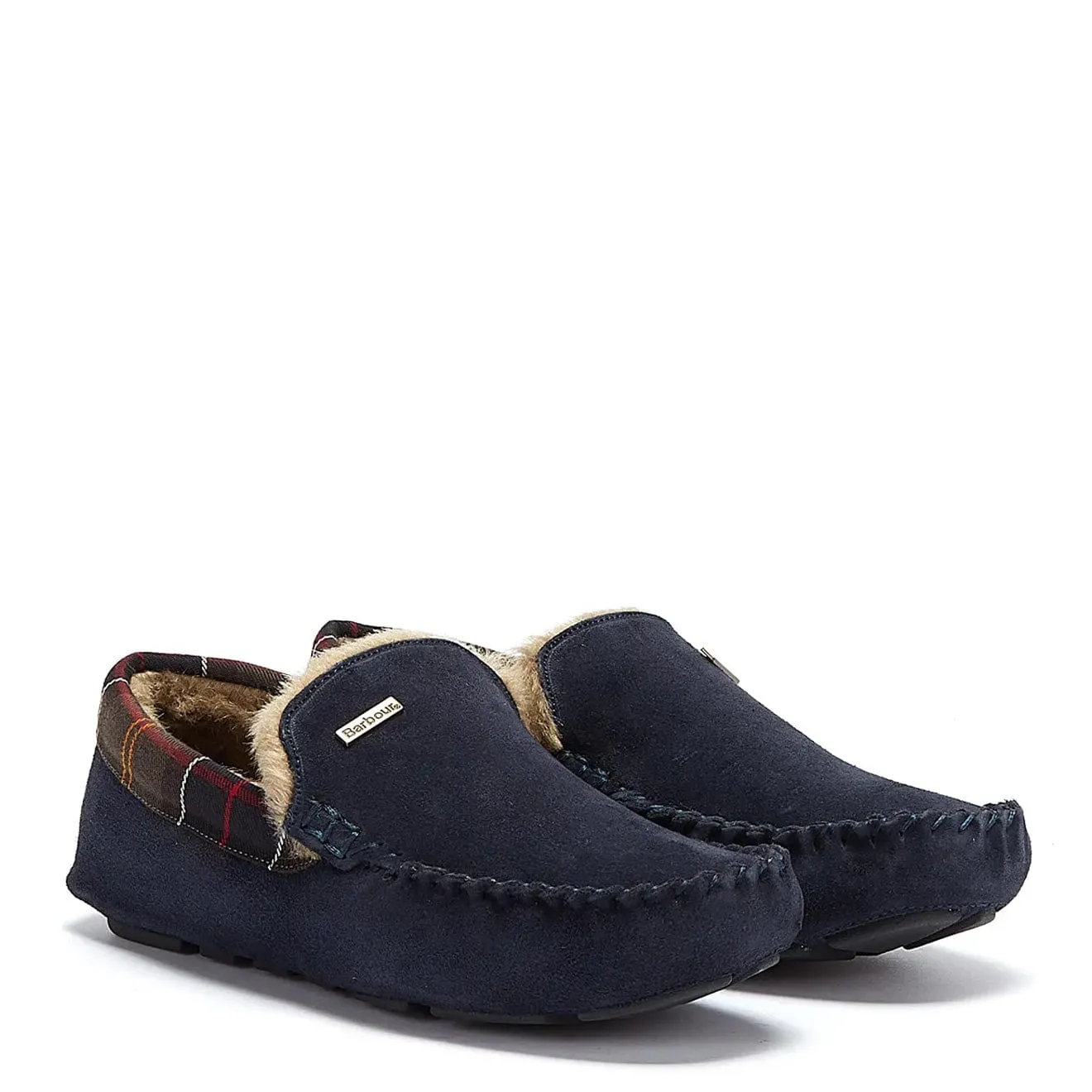 Barbour Monty Slippers Navy Suede