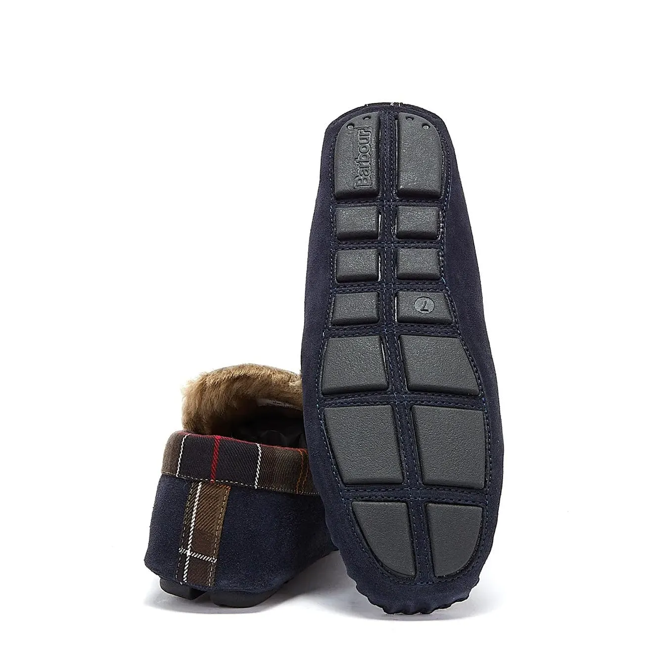 Barbour Monty Slippers Navy Suede