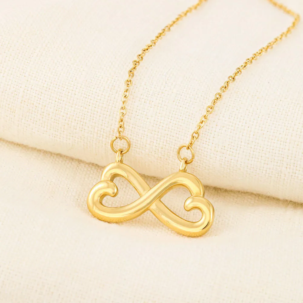 Beautiful Heart Infinity Necklace With Remembrance Piece Message Card