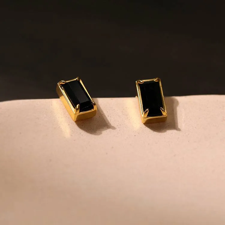 Black Bella CZ Stud Earrings