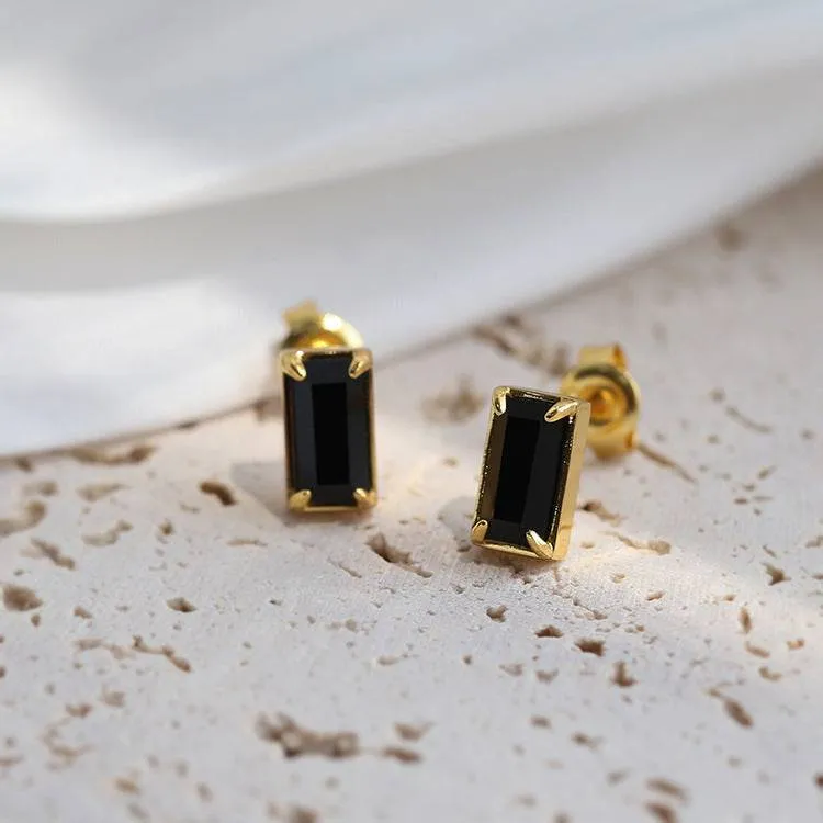 Black Bella CZ Stud Earrings