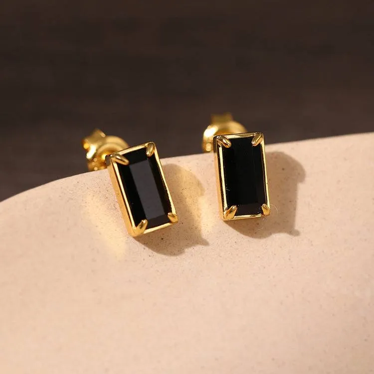 Black Bella CZ Stud Earrings