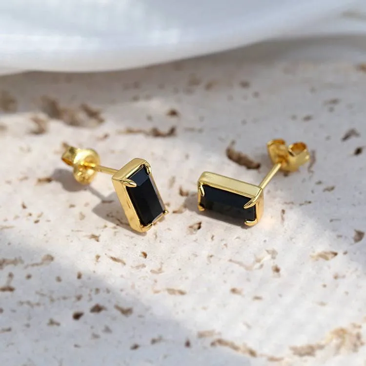 Black Bella CZ Stud Earrings