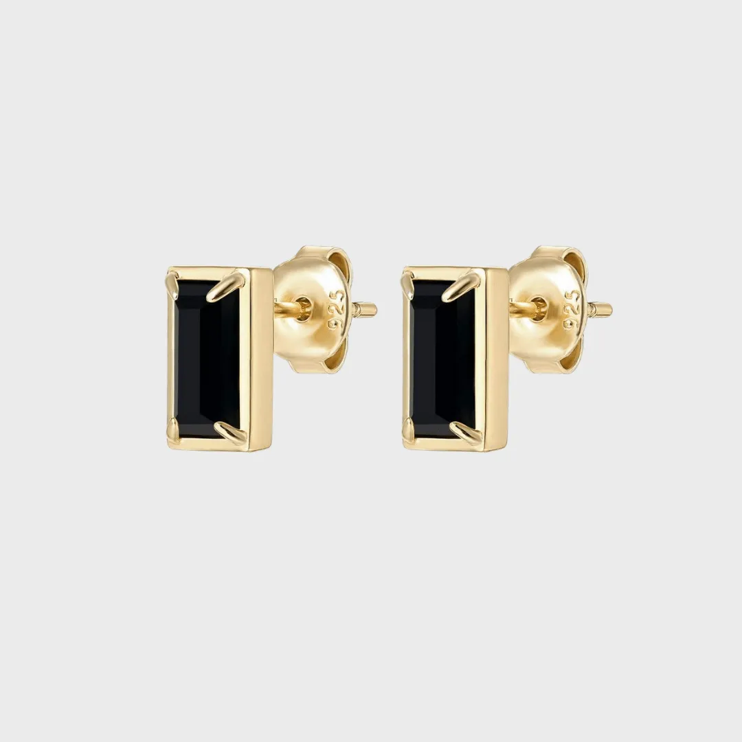 Black Bella CZ Stud Earrings