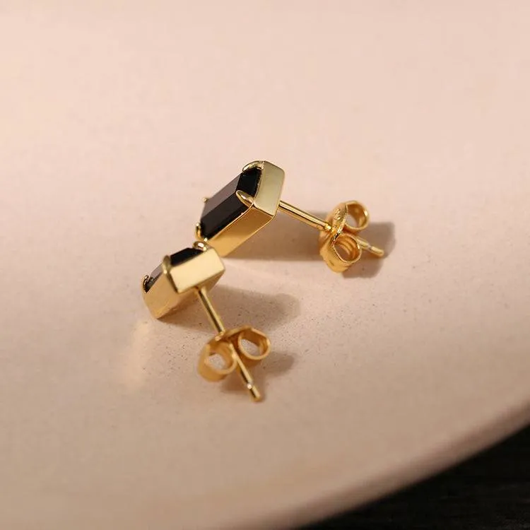 Black Bella CZ Stud Earrings