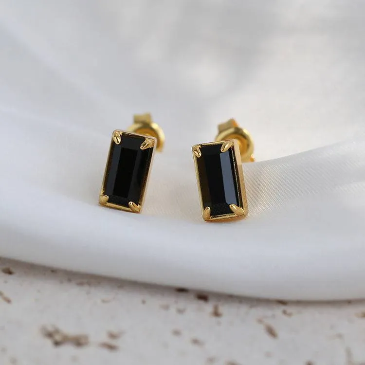 Black Bella CZ Stud Earrings