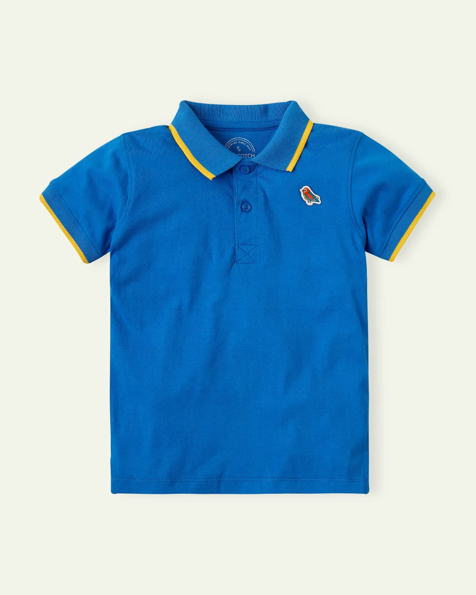 Blue Polo With Yellow Tipping