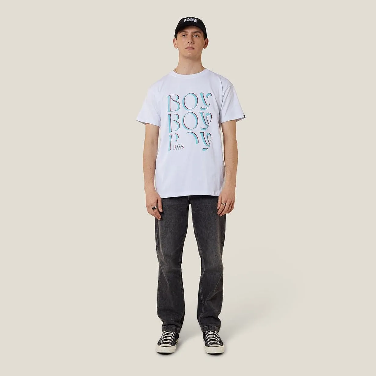 BOY BOY BOY GRAPHIC T-SHIRT - WHITE