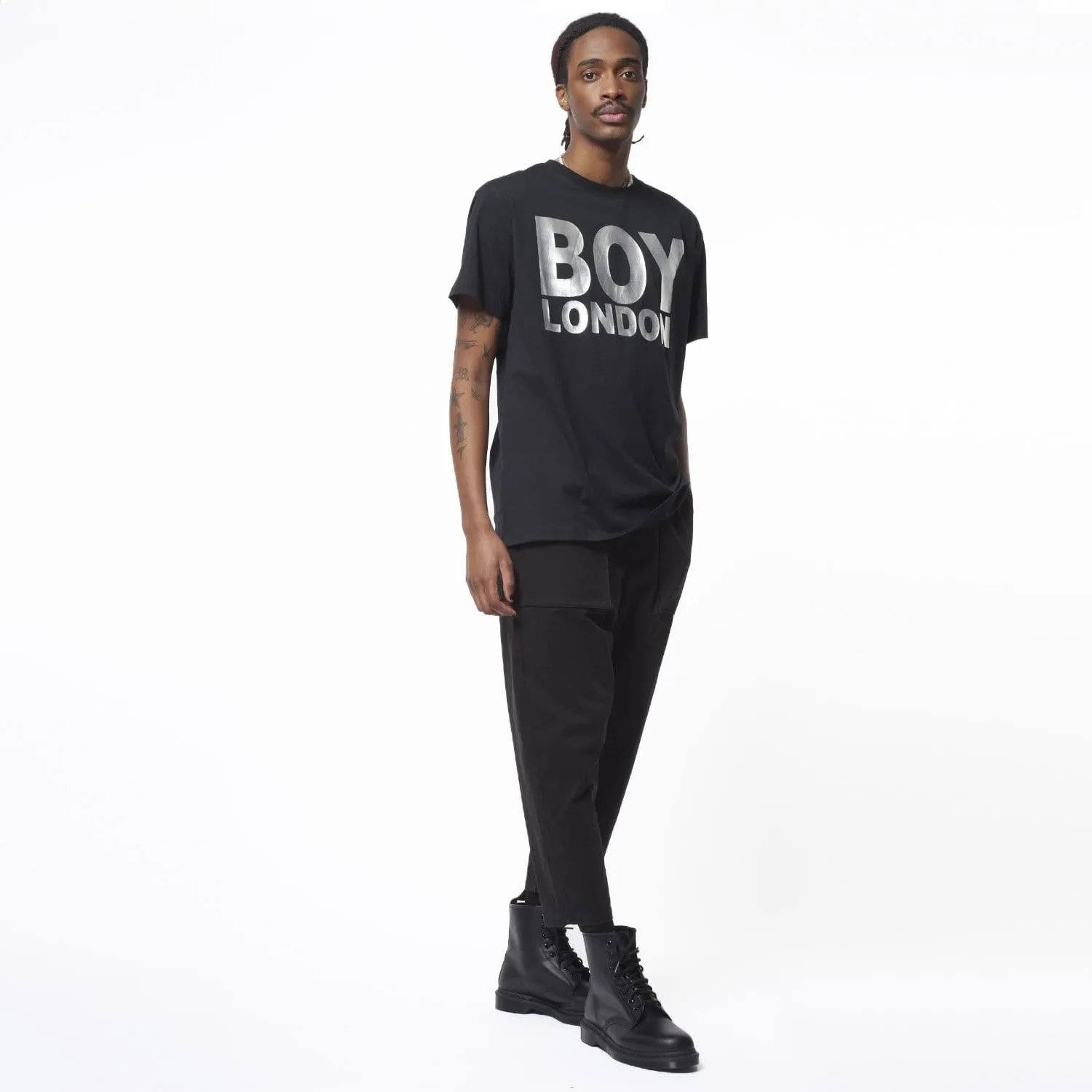 BOY LONDON T-SHIRT - BLACK/SILVER