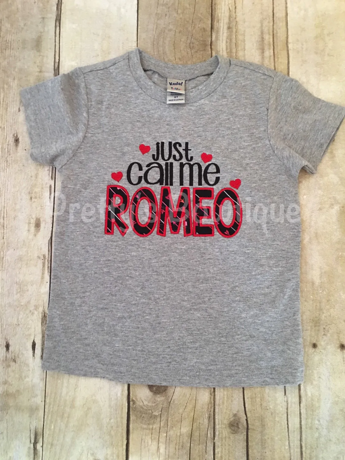 Boys Valentine's Shirt Just call me Romeo-- Boys Valentine shirt or bodysuit