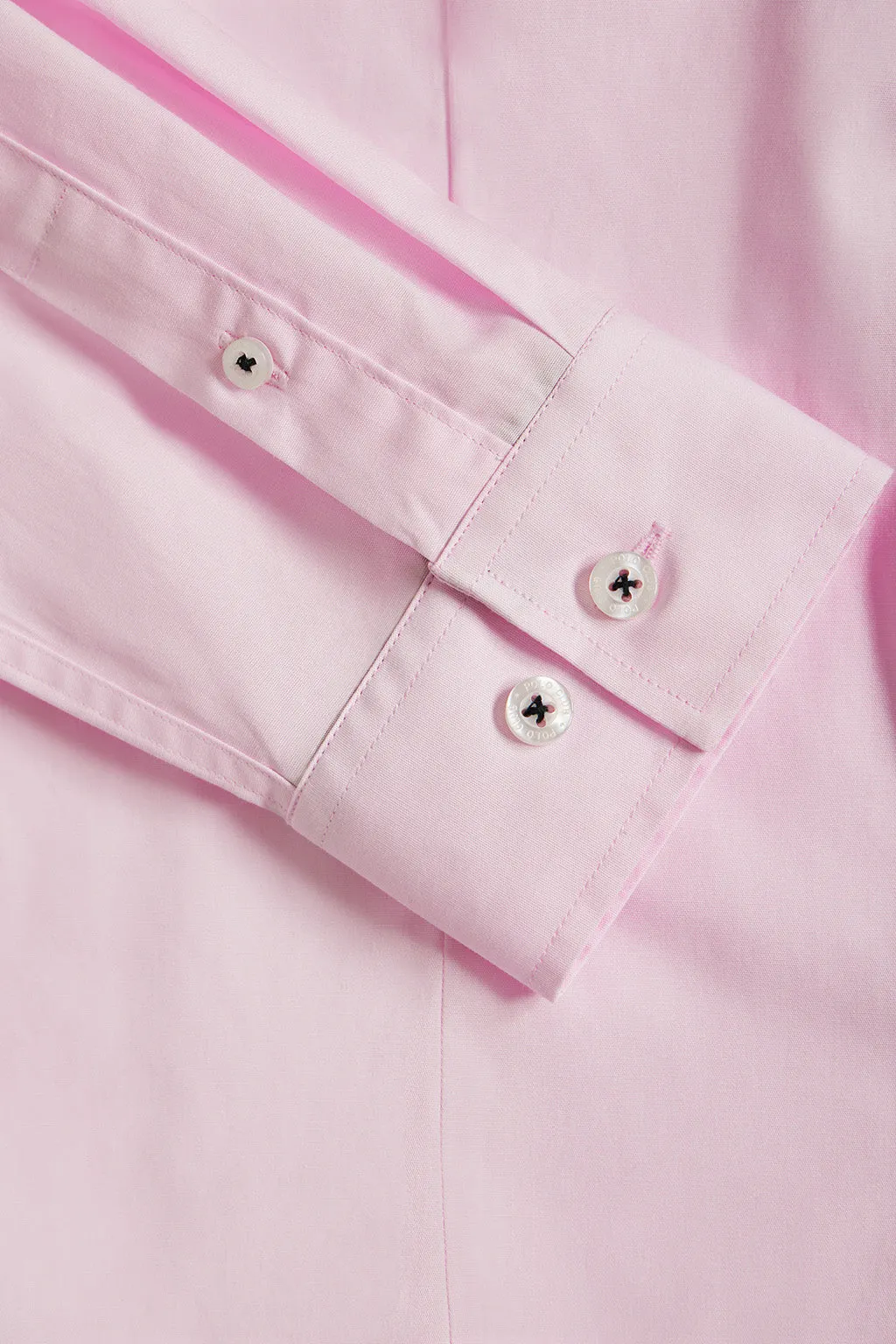 Camisa de popelín Slim Fit rosa con bordado Rigby Go