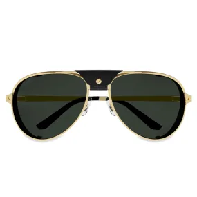 Cartier Santos De Cartier CT0296S-001 Black Gold Sunglasses