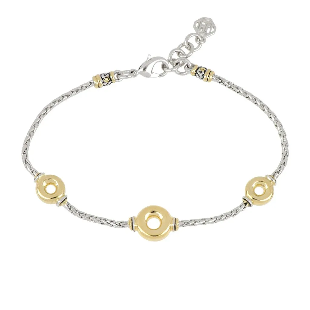 Ciclo D'Amor Petite Two Tone 3 Station Bracelet