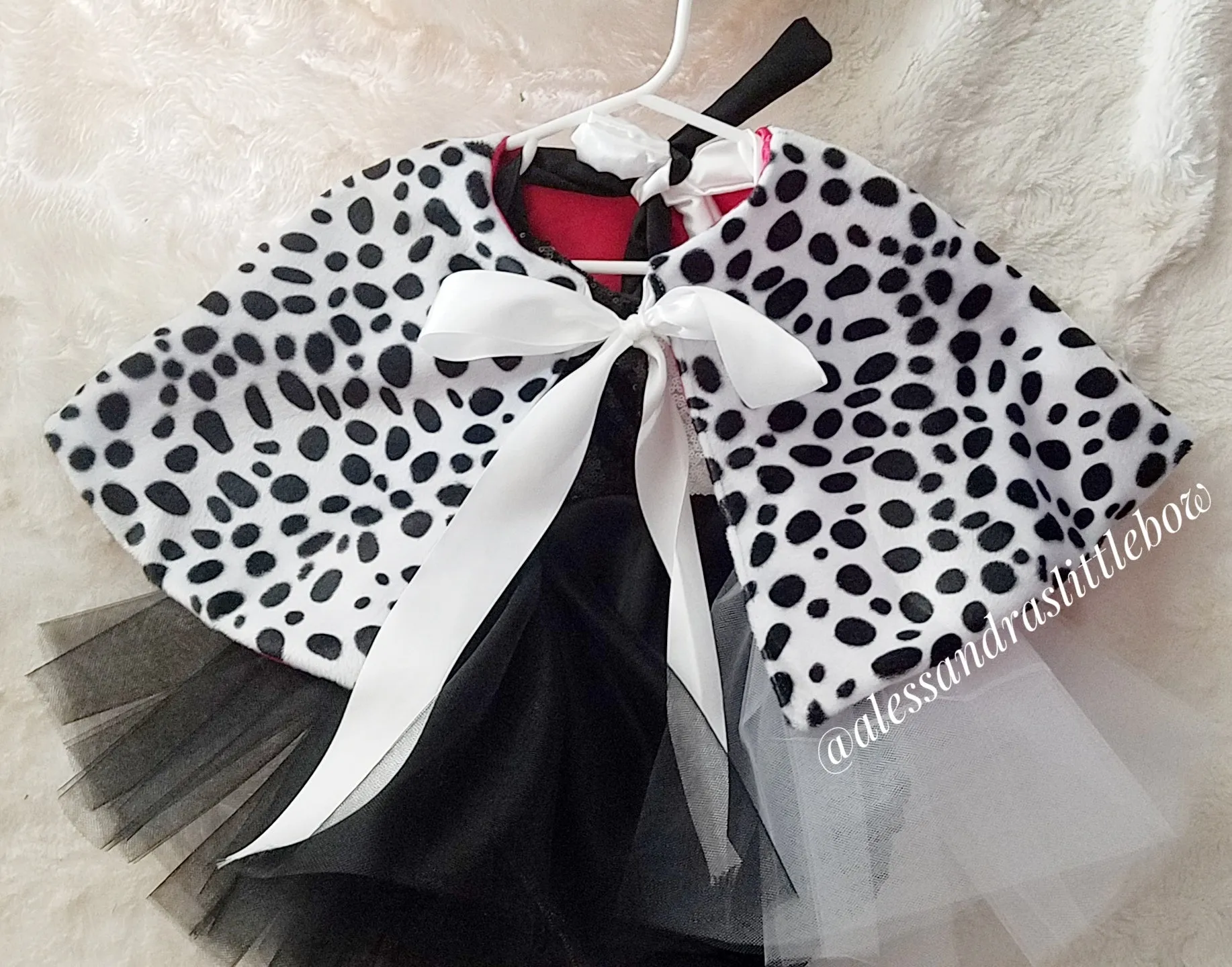 Cruella Faux Dalmation Fur Capelet