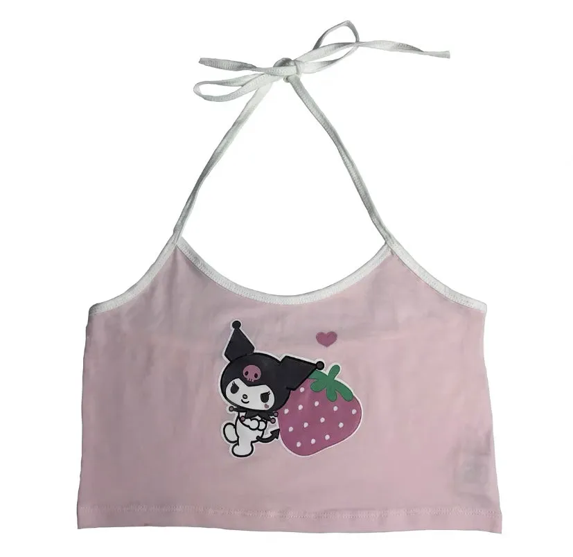 CUTE KUROMI PRINTING SOFTGIRL SLING VEST BY50095