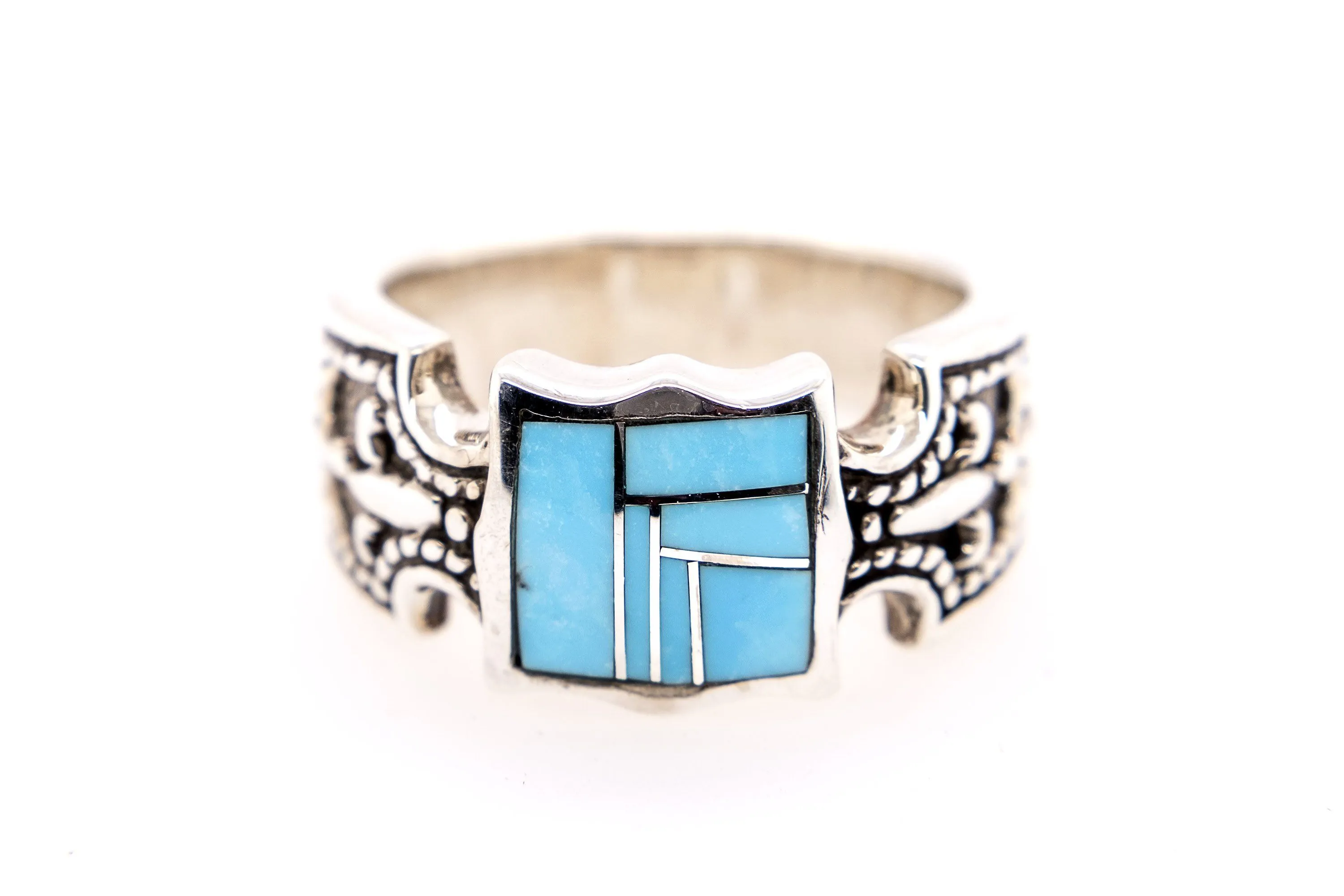 David Rosales Fleur-de-lis Turquoise Ring