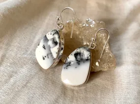 Dendritic Agate Akoni Earrings - Asymmetric