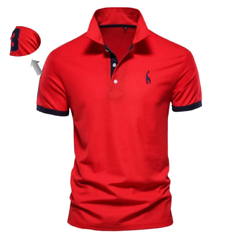 Embroidery 35% Cotton Polo Shirts men's Casual Solid Color Slim Fit Summer Clothing