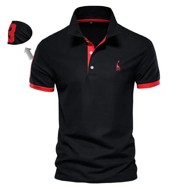 Embroidery 35% Cotton Polo Shirts men's Casual Solid Color Slim Fit Summer Clothing