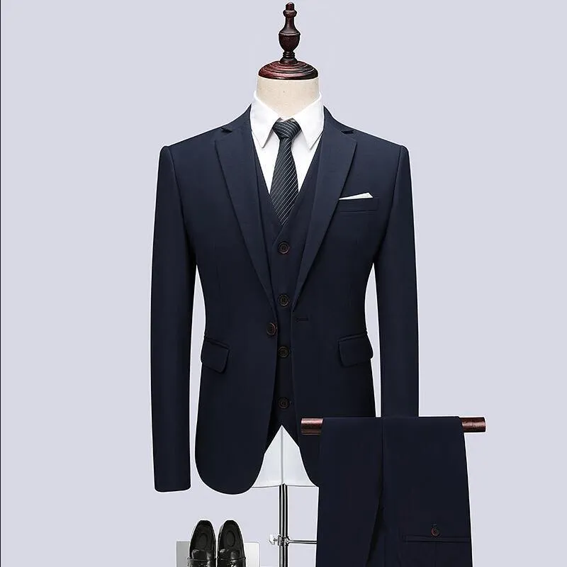 Fashion Men's Latest Coat Pant Designs Casual Business Suit 3 Pieces Set /Men's Suits Blazers Trousers Pants Vest Waistcoat