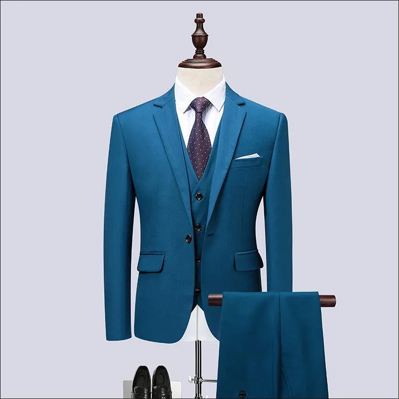 Fashion Men's Latest Coat Pant Designs Casual Business Suit 3 Pieces Set /Men's Suits Blazers Trousers Pants Vest Waistcoat