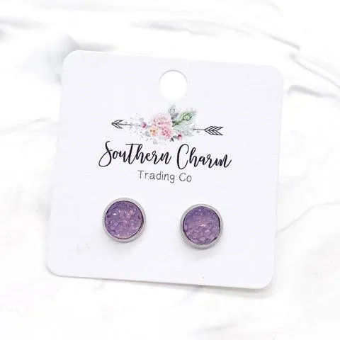 Faux Druzy 8mm Stud Earrings