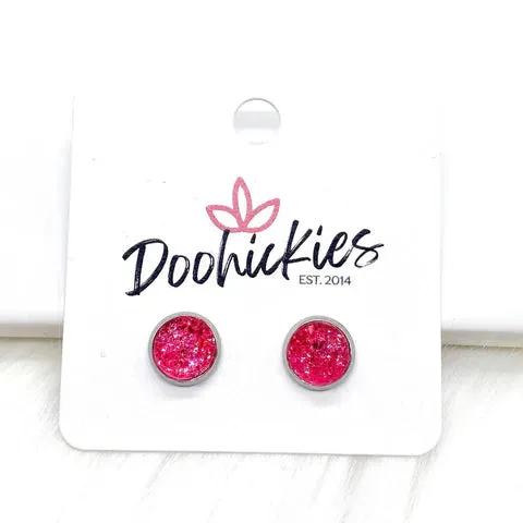 Faux Druzy 8mm Stud Earrings