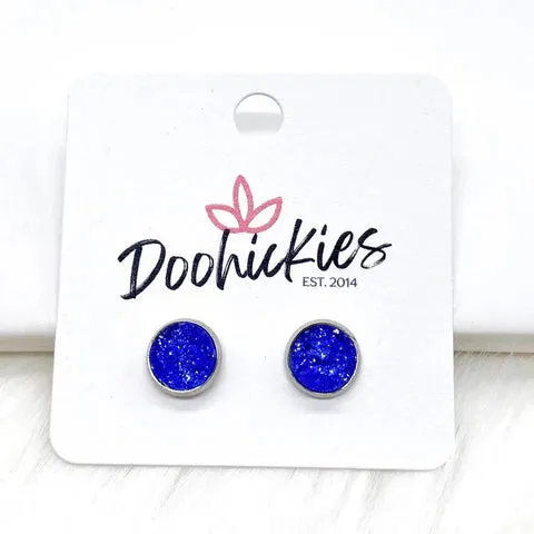 Faux Druzy 8mm Stud Earrings