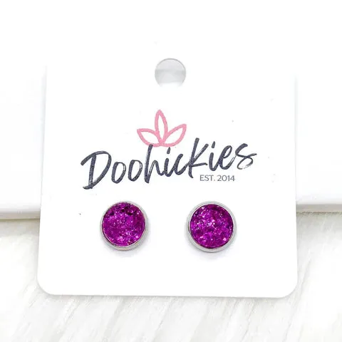 Faux Druzy 8mm Stud Earrings